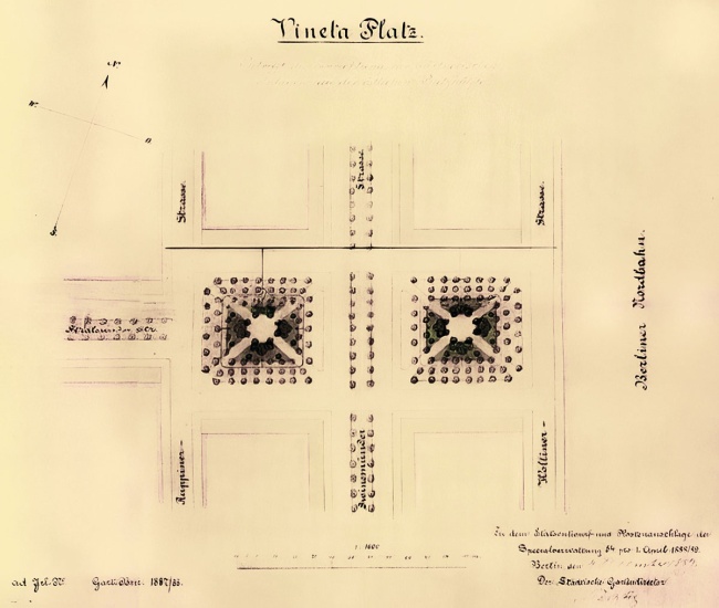 Aus: Abt. Bau- und Wohnungswesen/Gartenbauamt, Bezirksamt (Hg.): Stadtplätze im Wedding. 1991