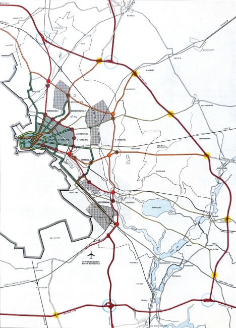 Aus: Magistrat von Groß-Berlin (Hg.): Hauptstadt der Deutschen  Demokratischen Republik. Generalbebauungsplan. General­verkehrsplan, Berlin 1969 © Landesarchiv Berlin, C Rep. 110-01, Nr. 167