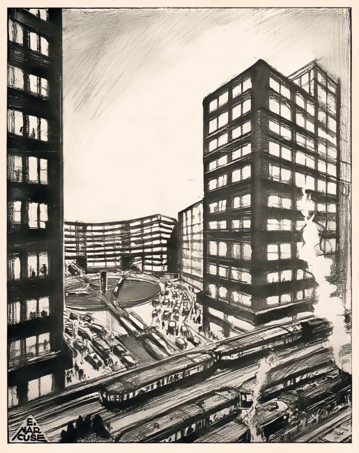 Aus: Ulf Dietrich: Der Alexanderplatz in Berlin. In: Städtebau 3/1929, S. 60